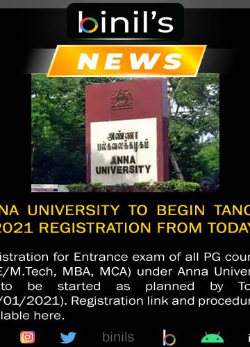 TANCET 2021 Online Registration