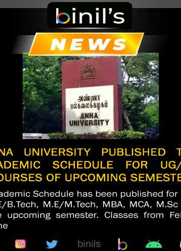 Anna University Academic Schedule