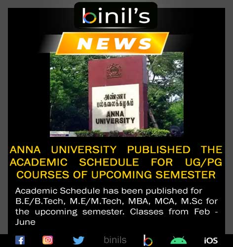 Anna University Academic Schedule