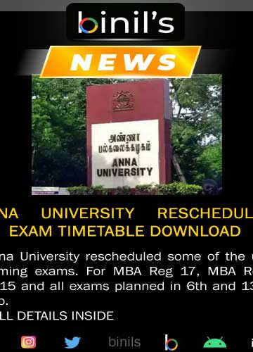 Anna University rescheduled exam timetable