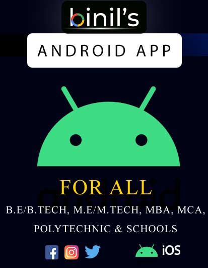 BINILS Anna University Android Application in playstore for all Diploma, B.E/B.Tech, M.E/M.Tech, MBA, MCA and School Students.