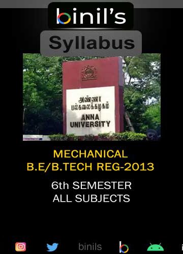 Mechanical 6th Sem Reg-13 Syllabus