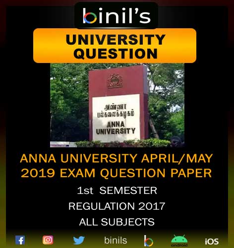 anna university 1st sem previous year question paper