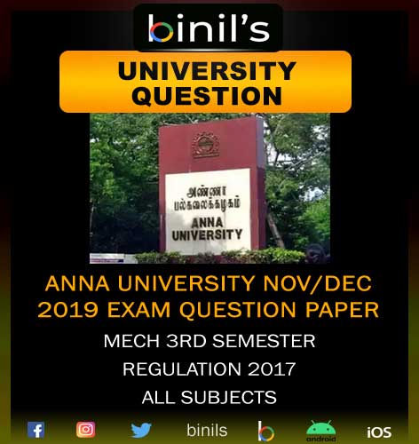 Anna University Mechanical Engineering previous year question paper