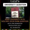 anna university automobile engineering for 2nd semester nov/dec 2019 regulation 2019