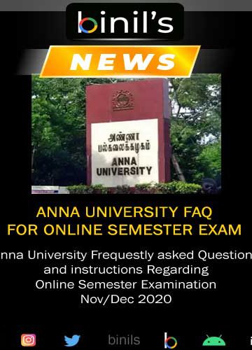 Anna University FAQ and Instruction for Online Exam