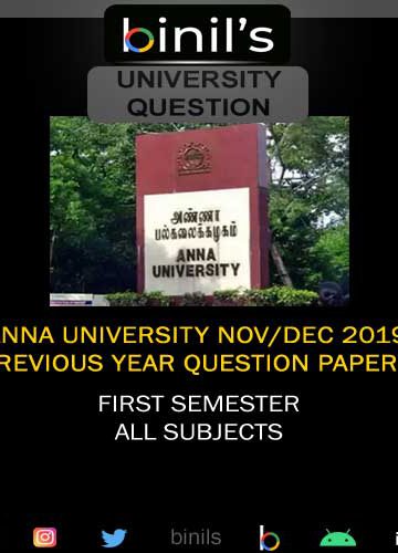 Anna University Nov/Dec 2019 Previous Year Question Paper