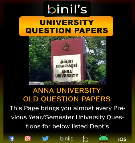 B.E/B.Tech Anna University Previous Year Question Paper - Binils.com