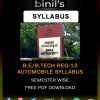 Anna University Reg-13 Automobile Syllabus