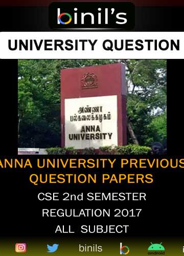 anna university previous question papers for CSE 2nd sem 2017