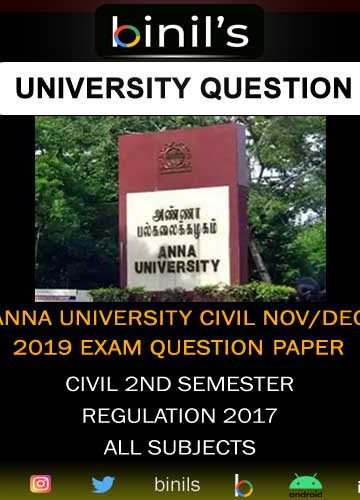 Anna University Civil Engineering Question Paper 2019 2nd sem Reg 17