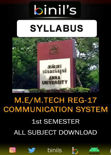 ME 1st Sem Communication System Reg-17 Syllabus