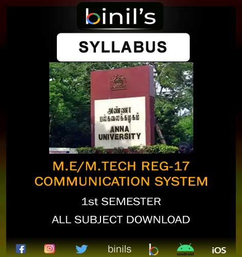 ME 1st Sem Communication System Reg-17 Syllabus