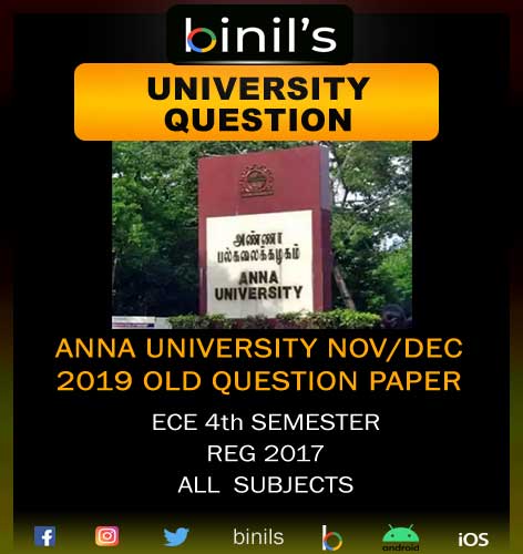 anna university old question paper Nov/Dec 2019 4th semester