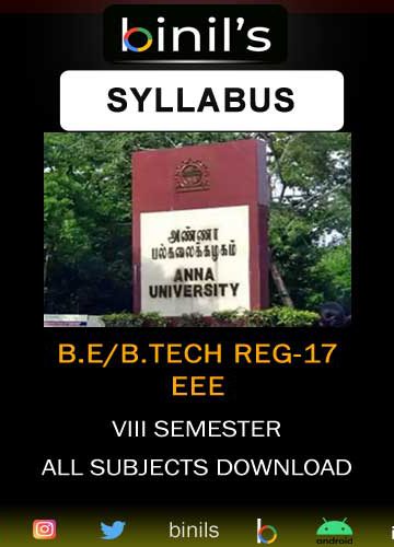 EEE 8th Sem Reg-17 Syllabus