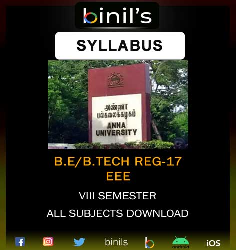 EEE 8th Sem Reg-17 Syllabus