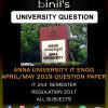 anna university information technology question paper 2nd sem April/May 2019 regulation 2017