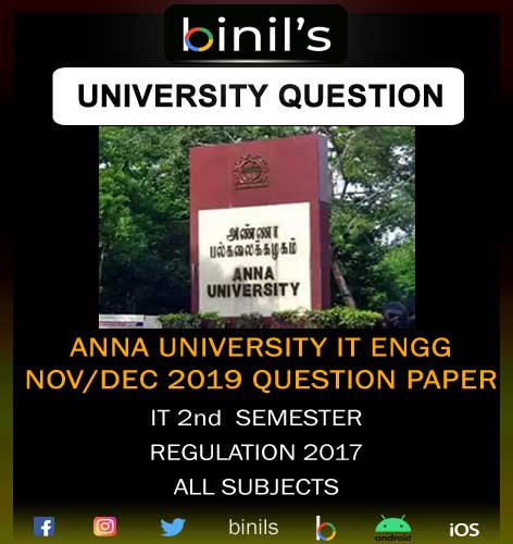 anna university IT question papers 2nd sem nov/dec 2019 regulation 2017