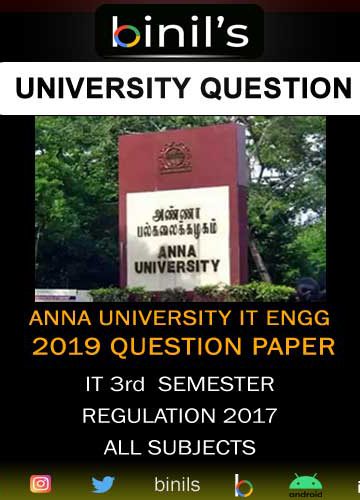 anna university information technology previous year question paper 3rd sem 2019 regulation2017