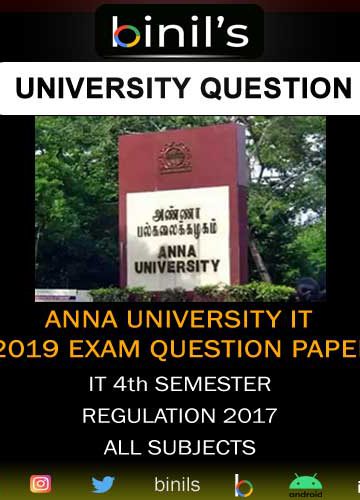 anna university IT last year question paper 4th sem 2019 regulation 2017