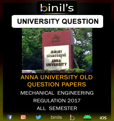 Anna university mechanical old question papers