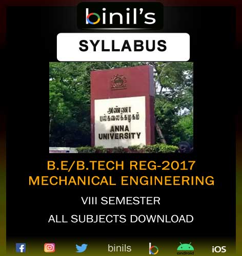 Mechanical Syllabus 8th Sem Reg-17