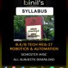 Robotics & Automation Reg-17 Syllabus