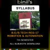 Robotics & Automation 7th Sem syllabus Reg-17