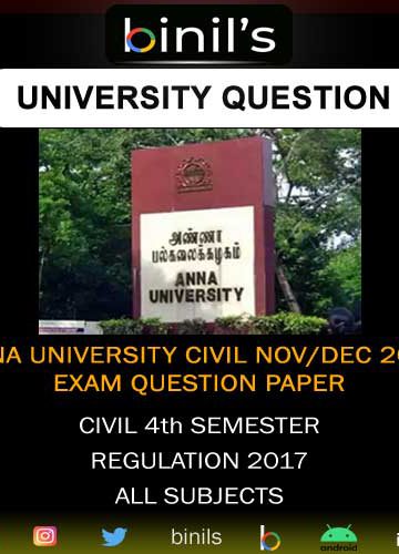 Anna University Civil Engg Old Question Papers Nov/Dec 2019 4th Sem regulation 2017