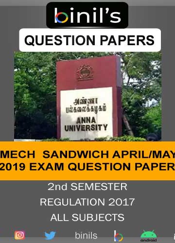 Anna University Mechanical sandwich Engg Question Paper pdf 2nd sem regulation 2017