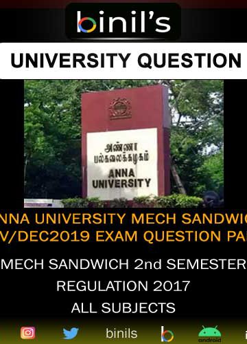 Anna University Mechanical Sandwich Engg question paper 2nd sem Regulation17