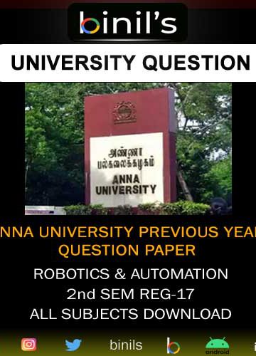 anna university robotics and automation question papers 2019 for 2nd sem regulation 2017