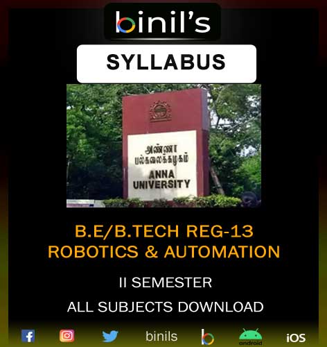 robotics & Automation reg-13 syllabus 2nd sem