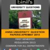 Anna University 1st Sem previous year question paper April/May 2015 Reg-13