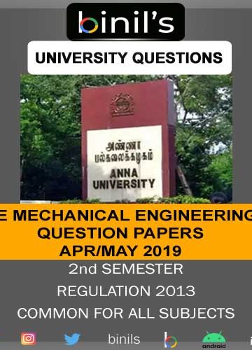 Anna University Mechanical Question Papers 2nd Semester April/May 19