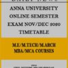 Anna University online semester exam timetable for PG Courses