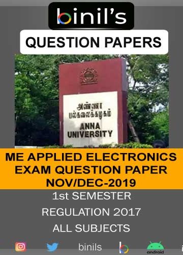 Anna University ME Applied Electronics question papers for 1st Sem