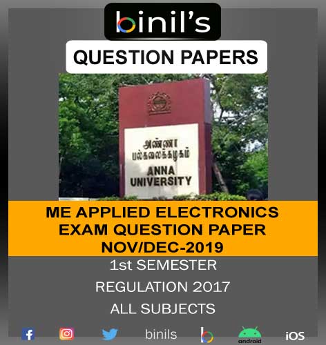 Anna University ME Applied Electronics question papers for 1st Sem