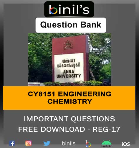 CY8151 Engineering Chemistry Important Questions