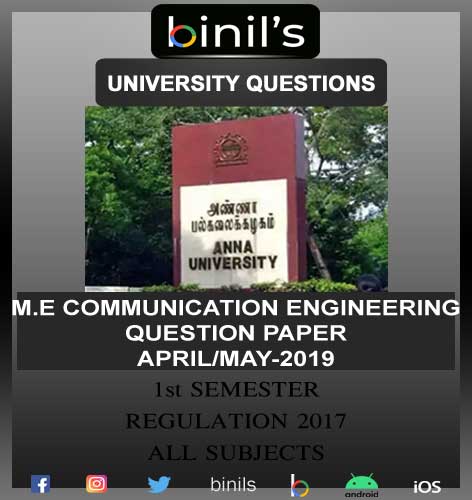 Anna University Communication Engineering Questions Papers 1st Sem