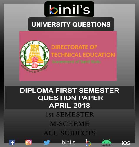 DOTE University Diploma First year question paper October 2017