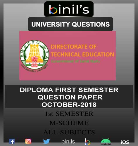 DOTE University Diploma 1st year previous question papers October 2017