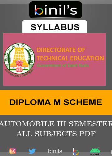 Diploma in Automobile Engineering 3rd Sem Syllabus