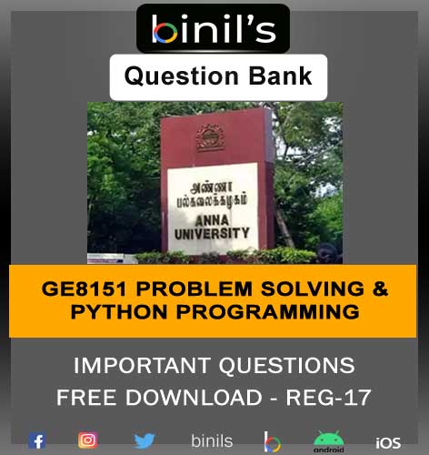 ge8151 problem solving and python programming important questions