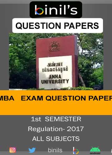 Anna University MBA 1st semester previous year question papers Reg 17