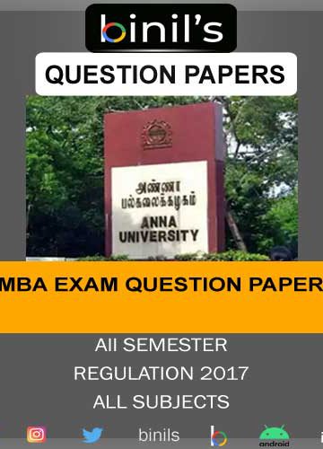 Anna University MBA previous question paper Regulation 2017 examinations question papers are available for download here