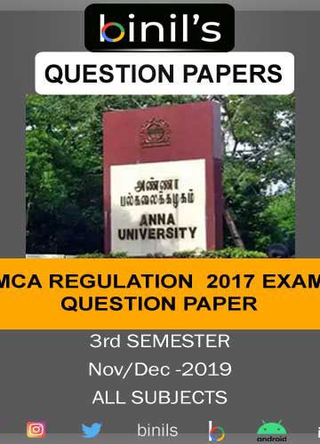 Anna University MCA question papers pdf for 3rd Semester Nov/Dec-2019