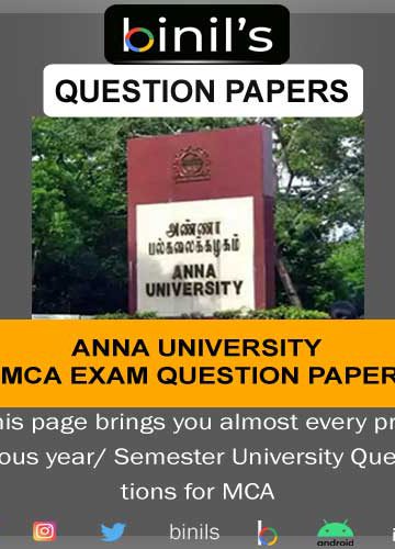 Anna University MCA previous year question paper Reg-08, 13, and17.