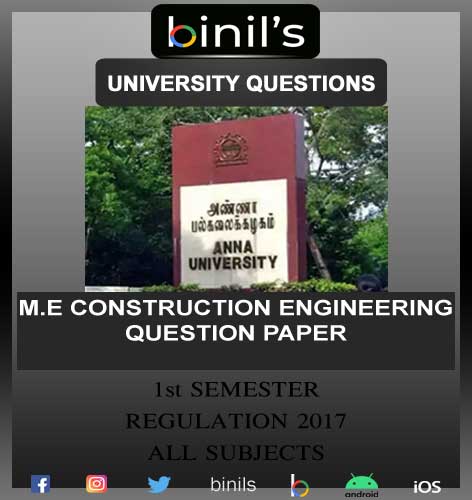 Anna University M.E Construction Engineering questions papers 1st-sem