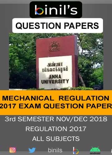 Anna university Mech Engg 3rd sem previous year Question Paper Reg17